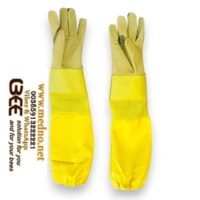 Rukavice pčelarske žute sa extra ventilacijom , kožne , dugi rukavi