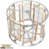 Vrcaljka kasetna,6 okvira Langstroth 24 cm,automatska,samo okretna sa inox košem,0,18 Kw AC Motor,kontroler zaslona osjetljivog na dodir–mjerač vremena i memorija brzine–BA556-OMY-304-4